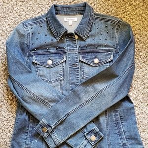 Juicy Couture nailed studded denim Jean jacket